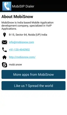 MobiSIP Dialer android App screenshot 1